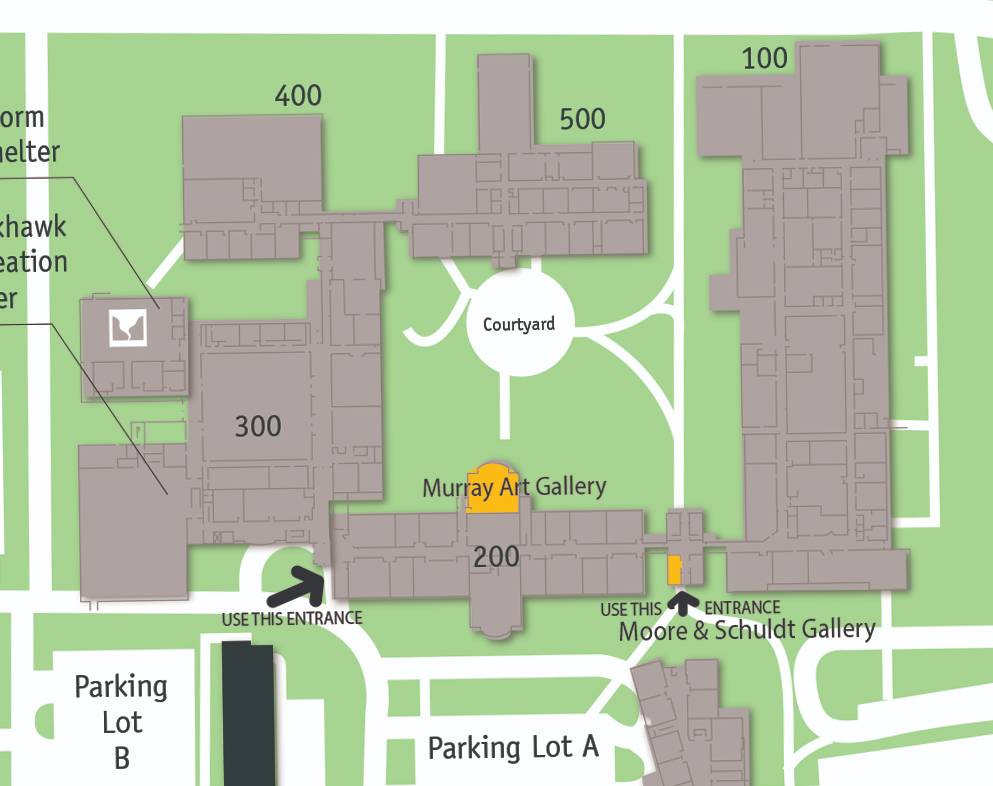 Campus map with art galleries highlighted