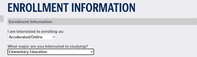 Enrollment information - elementary education