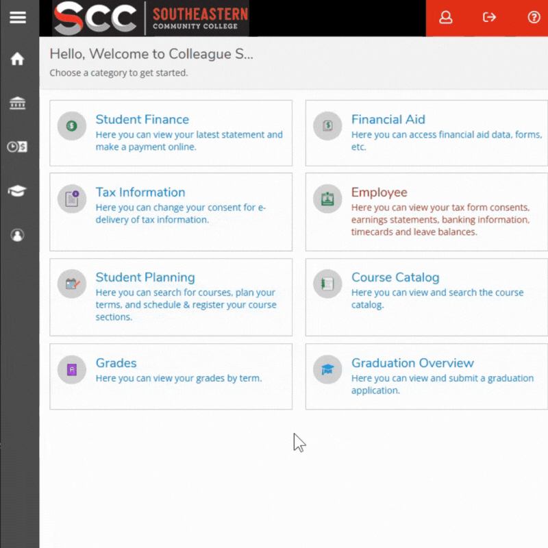 Click on student planning